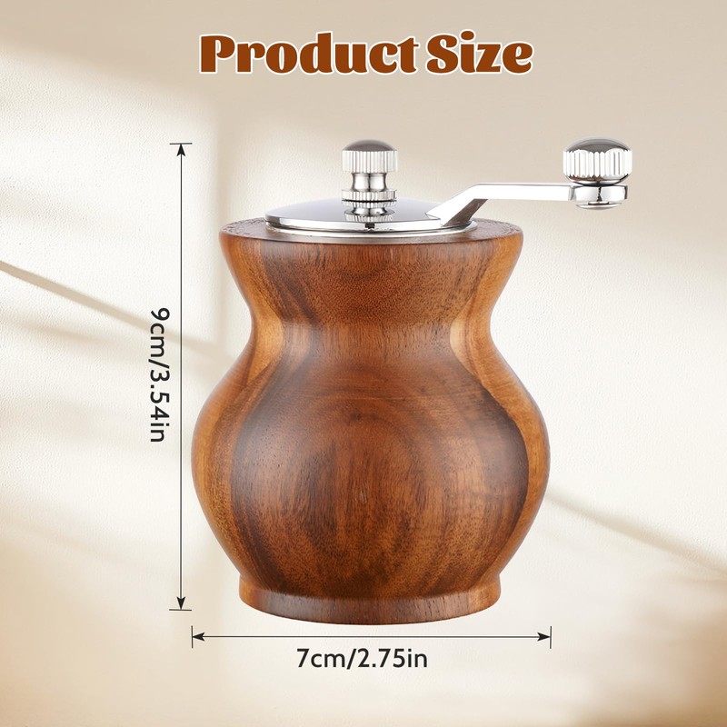 Felenny Manual Wooden Pepper Grinder Hand Crank Salt Mill with