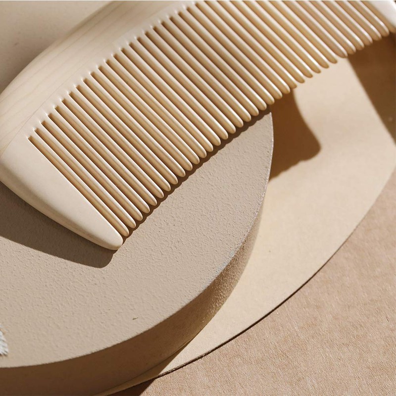TAN MUJIANG YHSHY0204 Wooden Comb, Anti-Static, Dense Teeth Comb, Natural