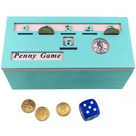 YIPPLE Penny Game - Fun Board Game Works with Coines, Drop Game Wood Box for 2-6 Players, Dice Games for Family