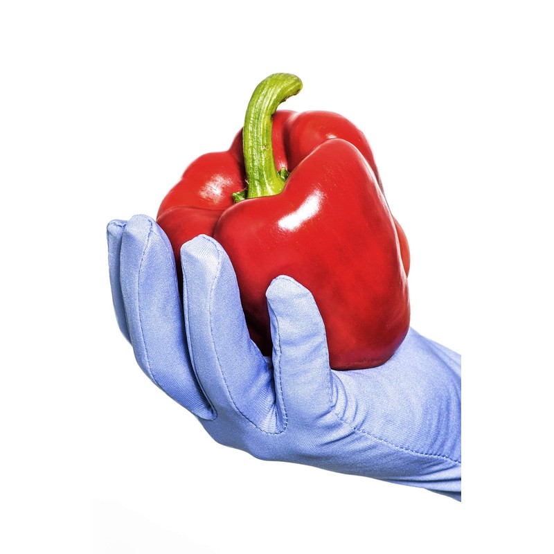 Jah NY-01-BL Nylon Gloves 12 Pairs Elastic Medium Weight Blue