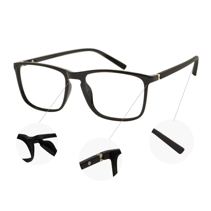 OCCI CHIARI Reading Glasses Men's Rectangle Reader Durable Spring Hinge