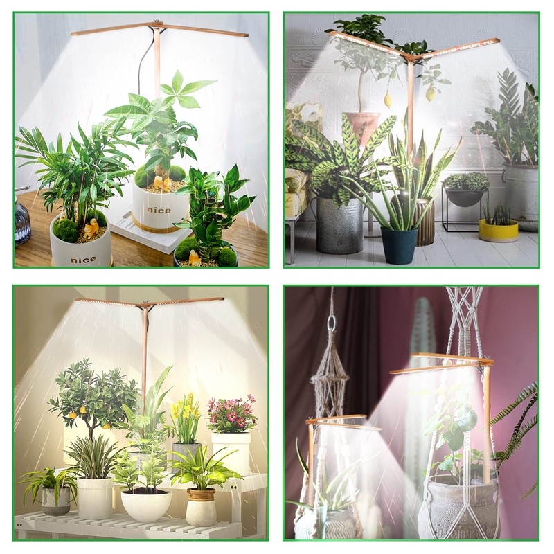 bodkar Wooden Grow Lights for Indoor Plants Full Spectrum, Slim