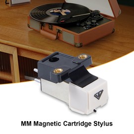 Magnetic Cartridge Stylus High Precision Replacement Universal Phonograph Magnet Turntable Cartridge with Conical Diamond Stylus for Turntable Record Player