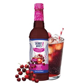Jordan's Skinny Mixes Sugar Free Syrup, Cherry Cola Flavored Water Enhancer, Syrup for Snowcones, Drix Mix for Water & more, Zero Calorie Flavoring, Keto Friendly, 25.4 Fl Oz, 1 Pack