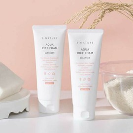 S-Nature Aqua Rice Mildly Acidic Cleansing Foam Set of 2 / 에스네이처 아쿠아 라이스 약산성 클렌징폼 2개 세트