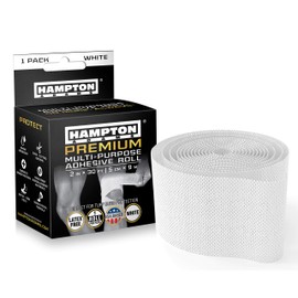Hampton Adams | As Seen on Shark Tank | Medical Dressing Retention Tape (30ft) | Non-Woven Hypoallergenic Cloth | Stretch Turf Wrap | Secure Gentle Adhesive for Knee Feet & Blister Wound Care (White)
