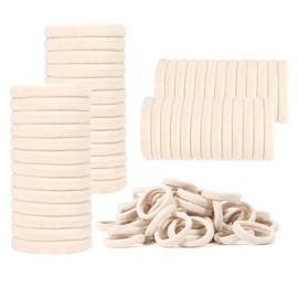 100 Pack No Damage Hair Ties For Women Thick Hair,Soft Seamless Colorful Ponytail Holders for Girls,Elastic Hair Bands (Tan)