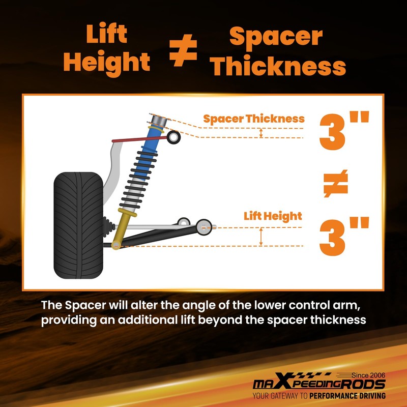 maXpeedingrods 3” Rear Lift Spacer for Honda CR-V 4WD 2002-2006,