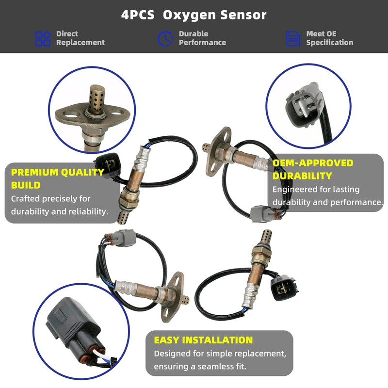 4Pcs 234-4169 234-4162 Oxygen Sensor Compatible with Toyota Tundra 2000-2002,