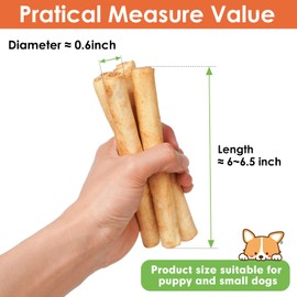 MON2SUN Dog Rawhide Rolls Twist Sticks 6-6.5 Inch Dog Chew Treats Chicken Flavor 40 Count for Puppy and Small Dogs