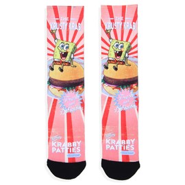 Nickelodeon SpongeBob SquarePants Krabby Patties Sublimated Crew Socks