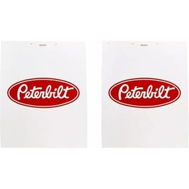 Peterbilt Motors 24" x 30" Poly 3/16" Thick PB 24X30WPET Semi Truck White Mud Flaps- Set of 2