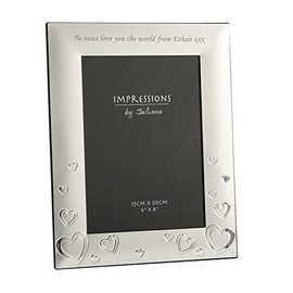 Juliana Photo Frame 2 Tone Silverplated Hearts 6" x 8"