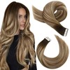 Moresoo Tape-In Extensions, Real Hair, Balayage Brown Blonde, Real Hair