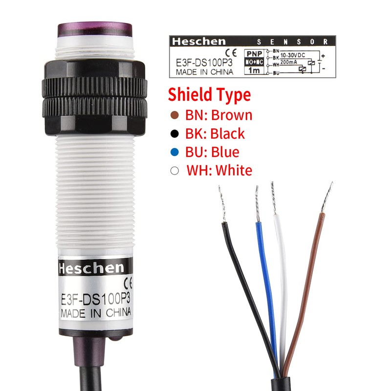 Heschen M18 Column Infrared Photoelectric Proximity Switch, Diffuse Reflection Type,