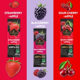 Cerez Pazari Fruit Leather Snacks Variety Pack for Adults and Kids, Healthy Fruit Snacks Bulk, Vegan Real Fruit Bars, No Added Sugar Snacks with Strawberry, Blackberry and Sour Cherry 25g x 9 pack