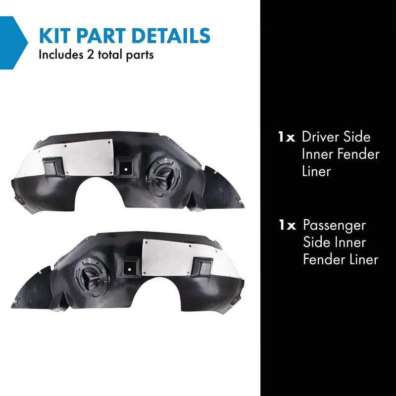 TRQ Inner Fender Liner Set Compatible with 2010-2013 GMC Terrain