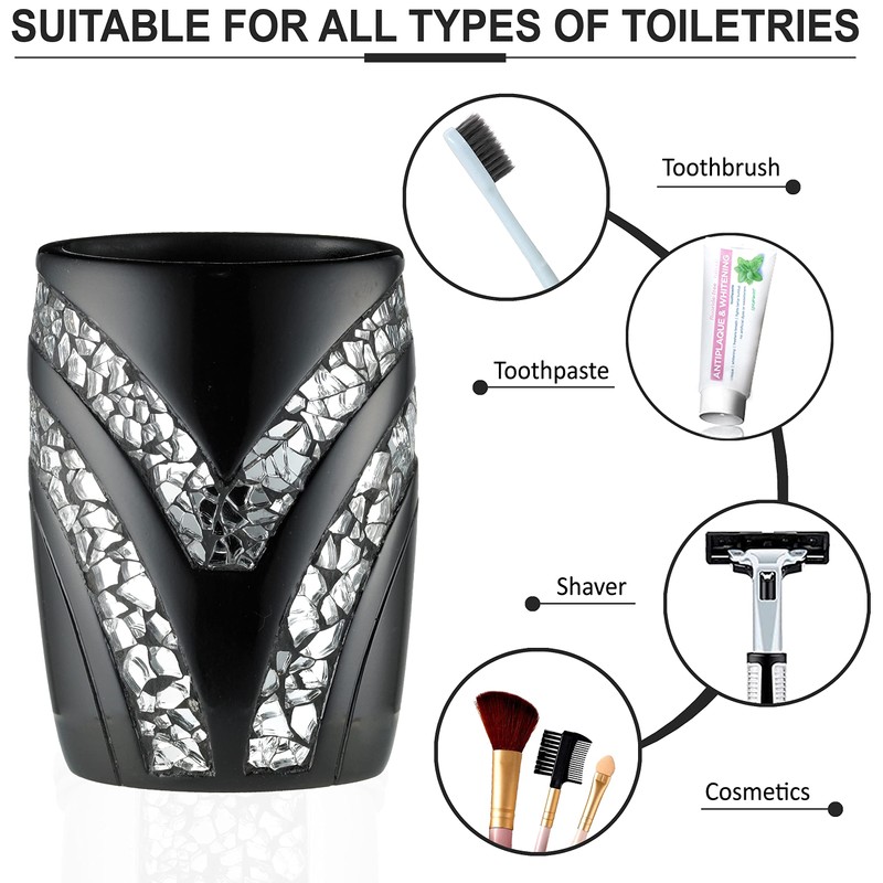 Popular Bath Sinatra Collection Resin Tumbler, Black