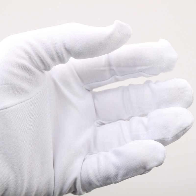 Dexac Microfiber Gloves Scratches Fingerprints (White) Protection for Jewelry Collectibles
