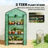 Portable Mini Greenhouse with Screen Roof and Roll-Up Zipper Door