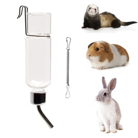 Guinea Pig Water Bottle Small Pet Water Bottle No Drip, Rabbit Water Bottles Hanging Small Animal Drinking Bottles for Rabbit, Guinea Pig, Ferret, Hedgehog, Squirrel, Chinchilla Dispenser Bottle 350ml