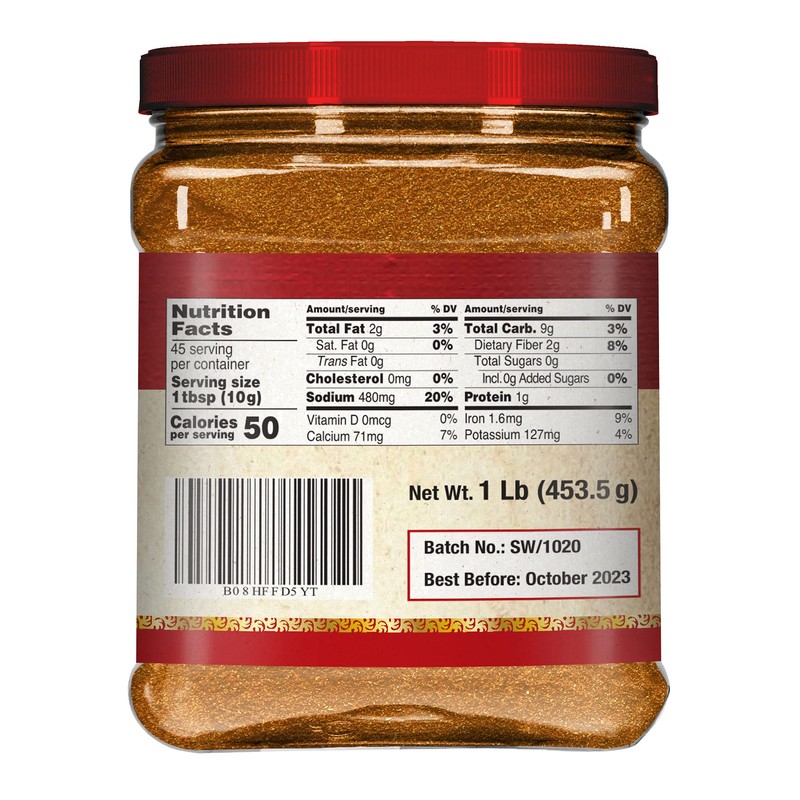 Spicy World Garam Masala Powder 1 Pound Bulk Jar -