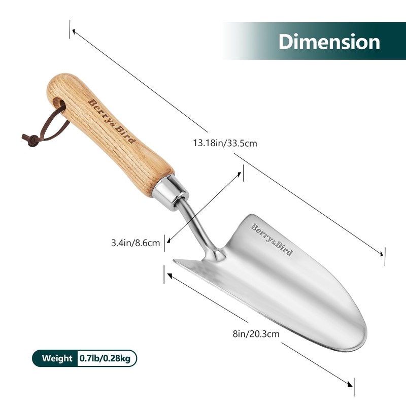 Berry&Bird Stainless Steel Trowel, Garden Small Flower Hand Shovel, Potting
