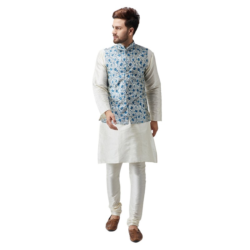 SOJANYA (Since 1958), chaqueta Nehru con estampado de mezcla de
