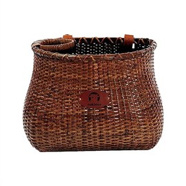 Cesta de bicicleta para mujer, crucero de playa o scooter, las cestas de mimbre originales para bicicleta con portavasos integrado para manillar delantero, estilo clásico vintage, hecho a mano, mimbre