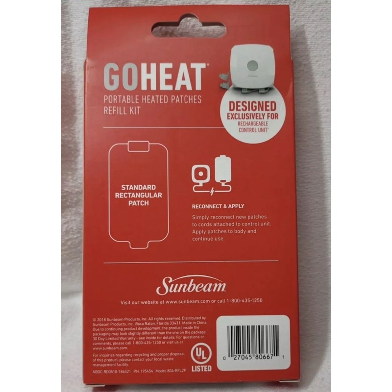 Sunbeam 4 Packs 2 Sunbeam Go Heat Portable Heated Patches