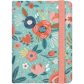 funda de pasaporte para mujeres y niños, con protección RFID, porta pasaporte (Flowers On Green)