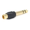 Monoprice 107150 6.35mm Stereo Plug to RCA Jack Adaptor, Gold