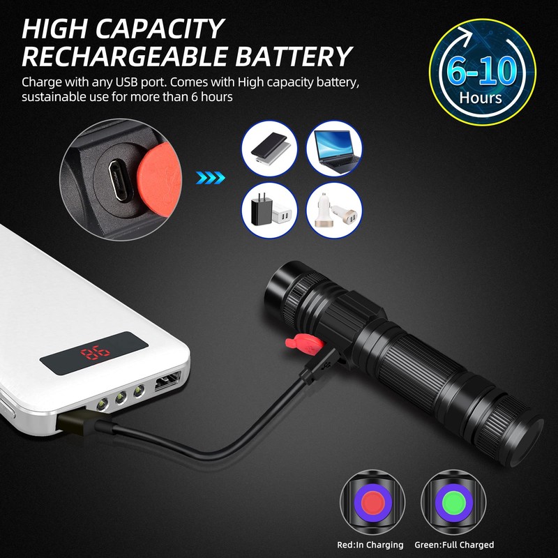 DARKBEAM UV 365nm Flashlight Blacklight Rechargeable USB Wood’s lamp Handheld