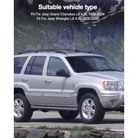 HUQUZN Serpentine Belt Drive Component Kit Fit for Jeep Grand Cherokee L6 4.0L 1999-2004 Wrangler L6 4.0L 2000-2006 Replace 419-016 90K-38163 04854089A 38043 12563097 4854092 6PK2240 K060882