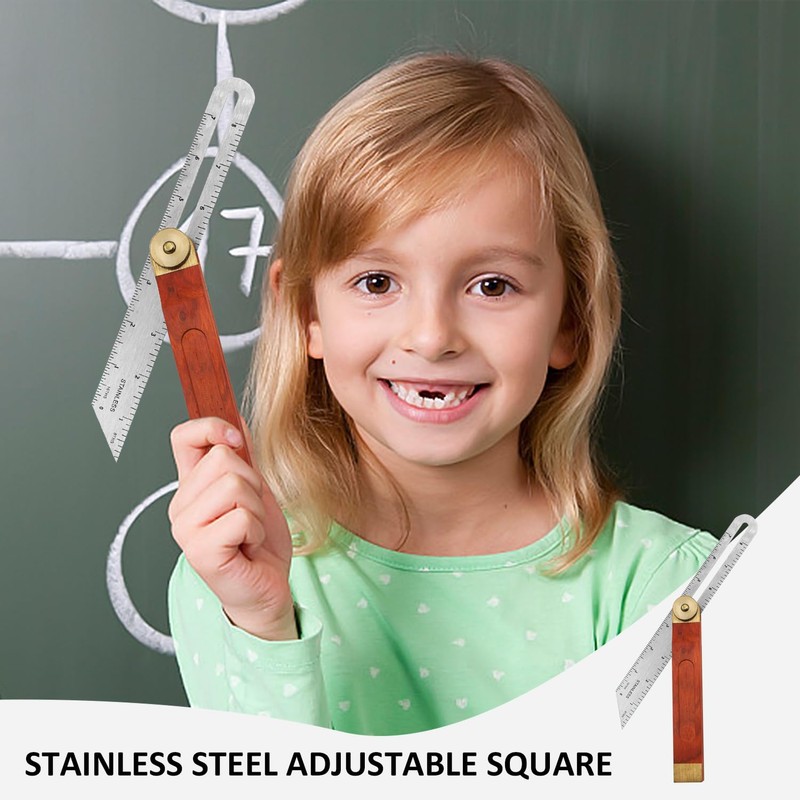 1 woodworking bevel tool ruler, adjustable angle sliding T-ruler, carpenter