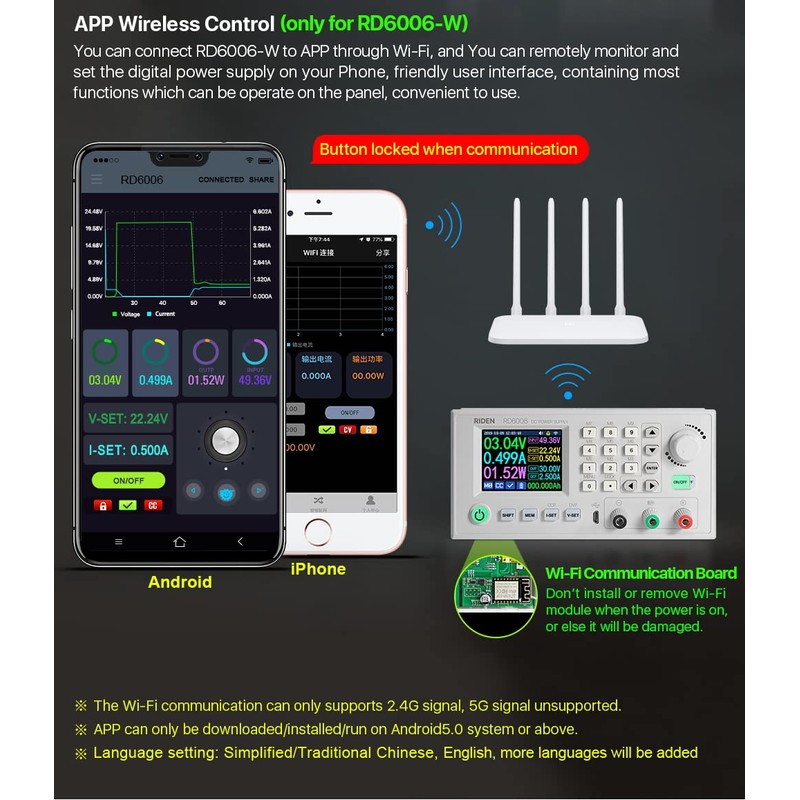 RD RD6006W Communication Version 60V 6A Multimeter DC DC Voltage