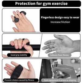 SHYSBV Anti-Slip Gym Hand Grips for Weight Lifting - Rubber Workout Gloves for Men and Women, Gym Grips for Women Men Training and Exercise Palm Protectors(1 Pair)