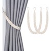 2 Pcs Natural Cotton Rope Curtain Tiebacks Handmade Braided Curtain