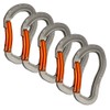 Fusion Climb Techno Zoom Bent Gate Ergonomic Carabiner Gray/Orange 5-Pack