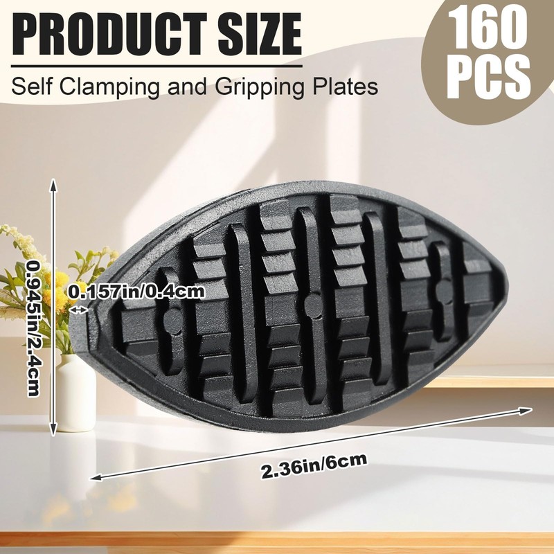 Teenyyou 160 Pcs Biscuit Joiners Plastic Self-Clamping and Gripping Plates