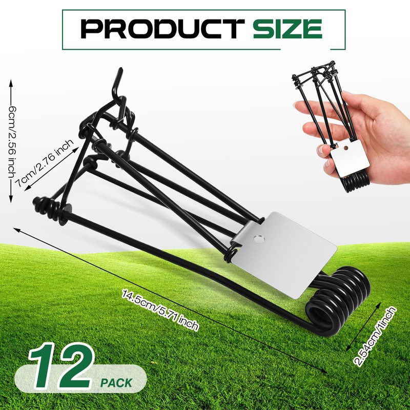 Qualirey 12 Pcs Outdoor Gopher Trap Easy Set Mole Trap
