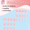 False Nails Tips Press On Nails French, White Pink Gradient