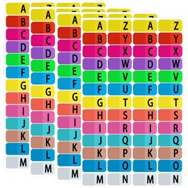 Alphabet Index Stickers Labels, Adhesive Colorful A-Z Tab Dividers for 3 Ring Binders Tabs,Alphabet Tabs Table of Contents Index Dividers for Notebook File Page Address Book Folder(208 Pcs)