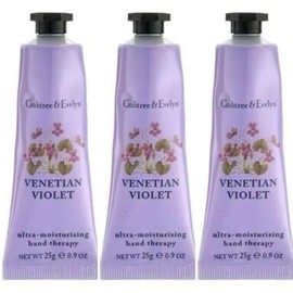 Crabtree & Evelyn VENETIAN VIOLET Ultra Moisturizing Hand Therapy .9 oz SET OF 3
