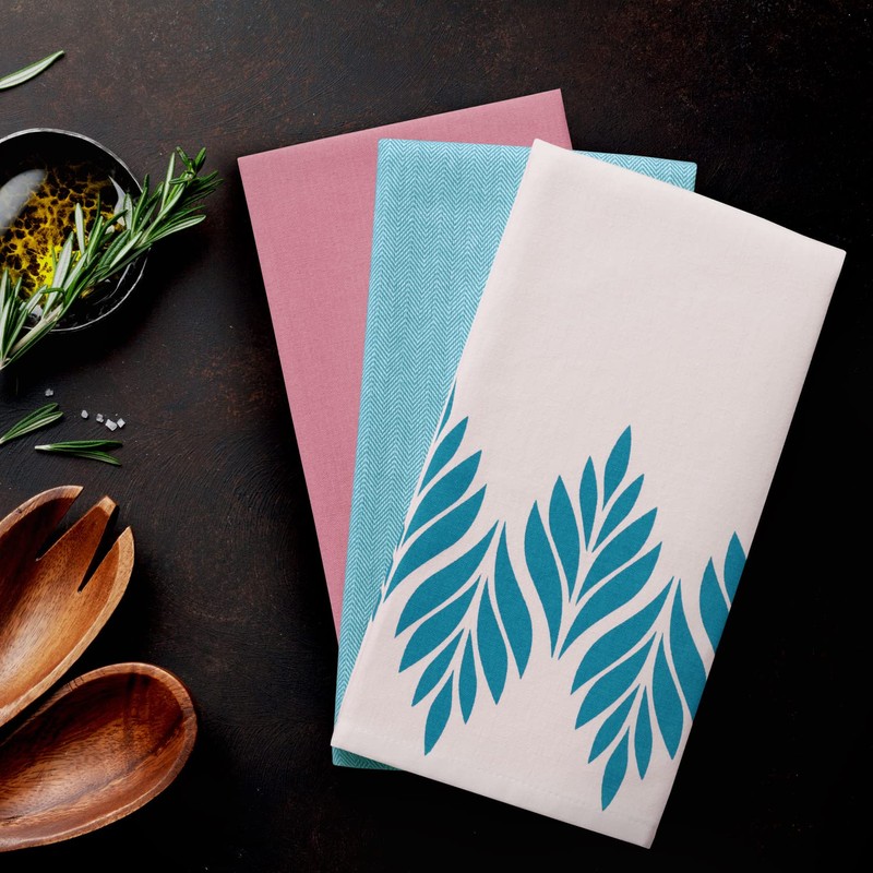 AmeliaHome Set of 9 Tea Towels Cotton Kitchen Towels 50