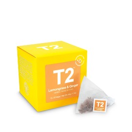 T2 Tea Lemongrass and Ginger Herbal Tea Bags in Box, 25-Count