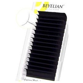 BEYELIAN Eyelash Extension 0.05 D Curl 15mm Tray Easy Fan Lash Extensions Volume Lashes 100°/212°F High Temperature Resistant Classic Professional Use Natural Matte Black (0.05 D 15mm)
