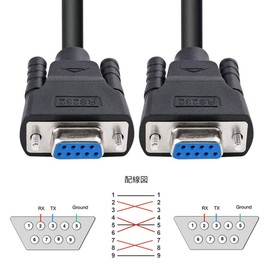 DTECH RS232C Serial Cable 5m Crossover Cable Null Modem Cable D-Sub9 Pin Female to D-Sub9 Pin Female DB9 Null Modem Cable