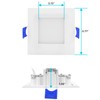 LUXRITE 3 Inch Ultra Thin Square LED Recessed Lighting, 8W,