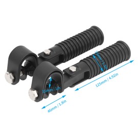 Motorcycle Foot Pegs 2 Pack 7-1/2 Inch Footrest Clamp Footrest Bracket Replacement Motorcycle Pedal Black Footrest Mounting Clamp for 25MM/1" (Black)